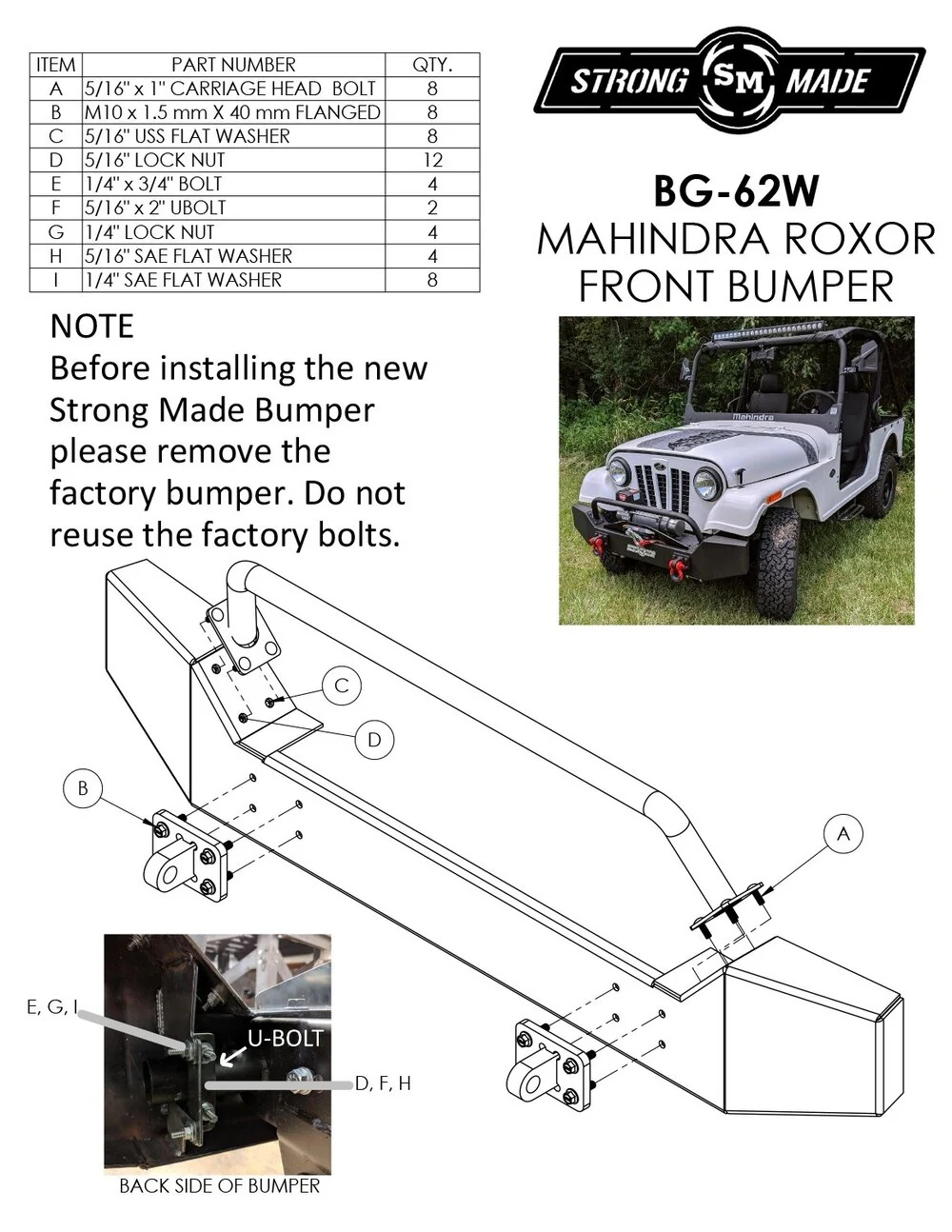 StrongMade Front Bumper Roxor - Image 3